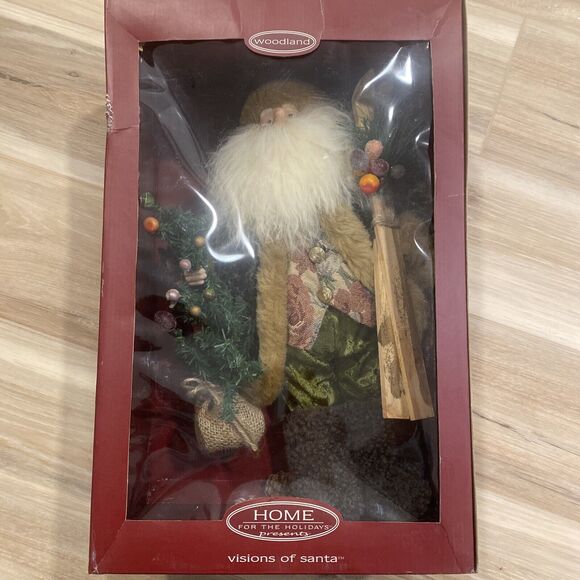 Home For The Holidays Visions Of Santa Woodland Santa 18” With Original Box - Picture 1 of 13